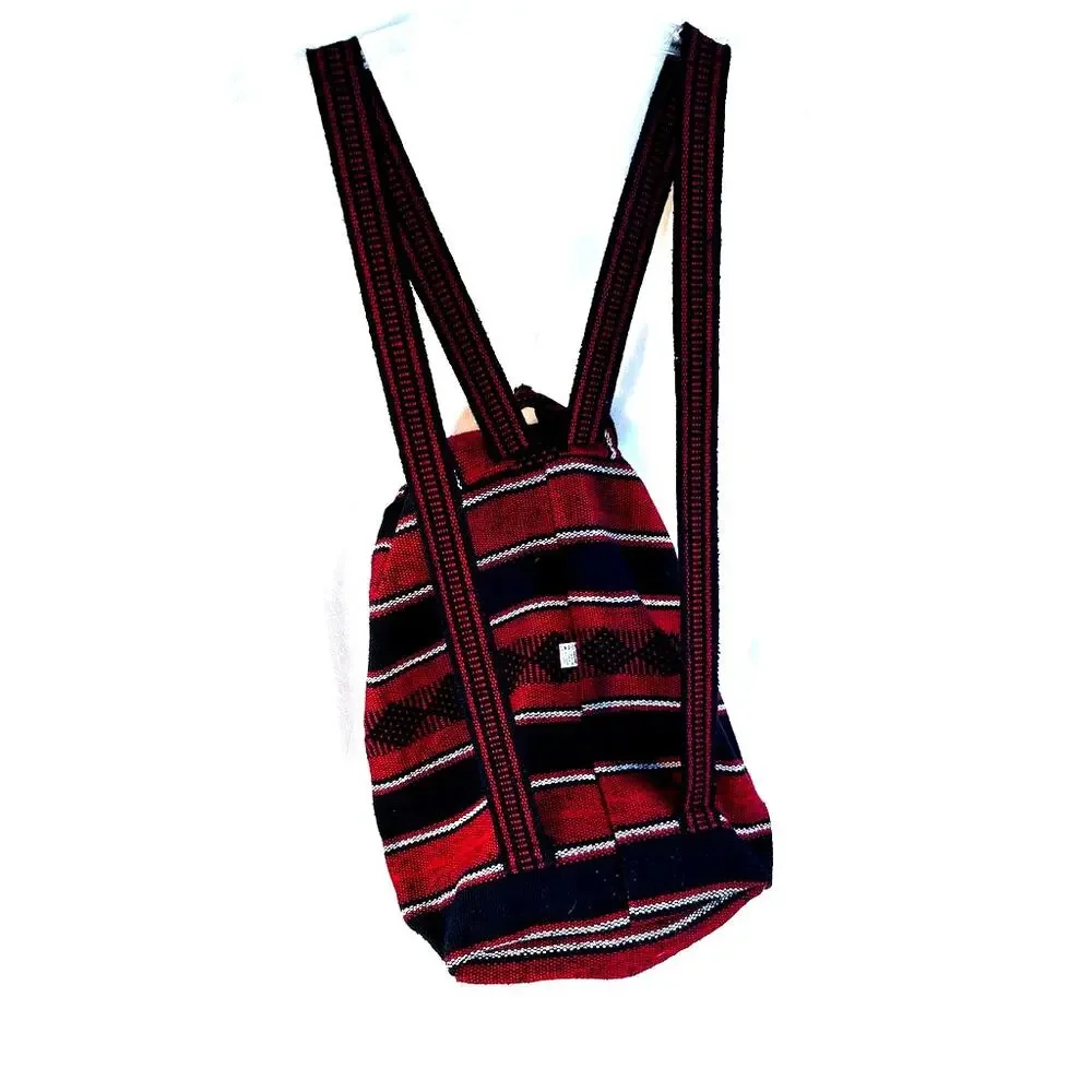 Houston Texans NFL Unisex Mexican Falza Blanket Drawstring Backpack Red / Navy